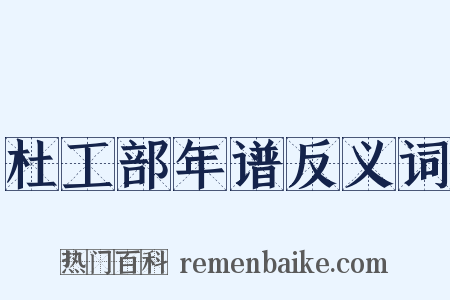 杜工部年谱反义词是什么意思的图片